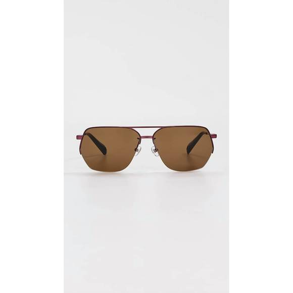 NEW JACQUEMUS aviator polarized sunglasses aviador in bordeaux/ black/ brown - Picture 1 of 9